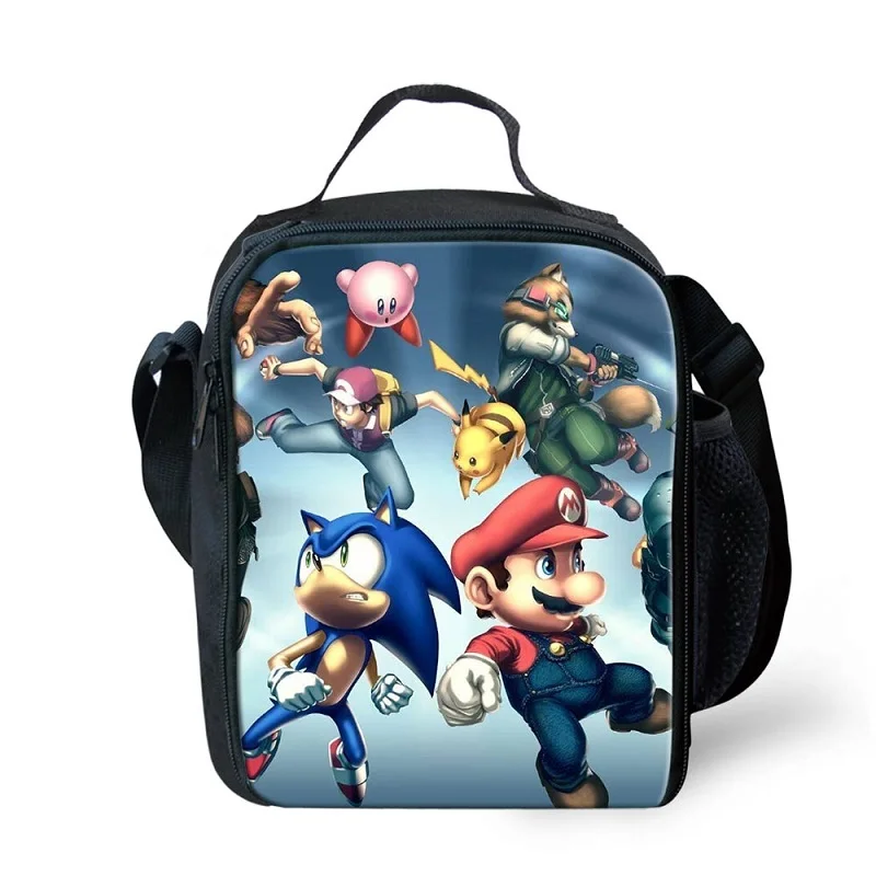 Мультяшный Марио Bros Sonic Boom Hedgehogs сумка для еды на пикник дорожная сумка для хранения еды Детская сумка для мальчиков и девочек Bento сумка-мессенджер