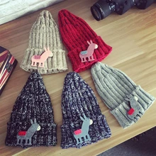 Korean Children cute Ponies animal wool hat Kids Winter Fall warm caps Fashion Boy Girls Beanies Baby Thick warm knit cap