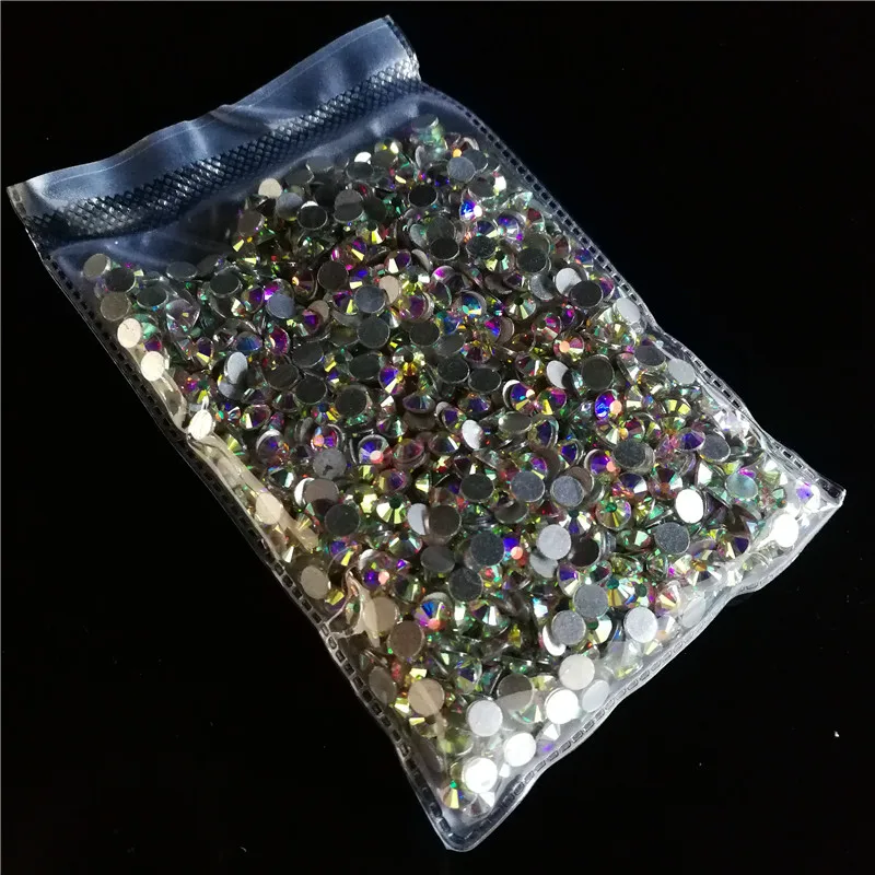 

Glitter Rhinestones Crystal AB SS3-SS40 Non Hot Fix Rhinestone Fabric Non hotfix FlatBack Strass Nail Art Stone for nial decor