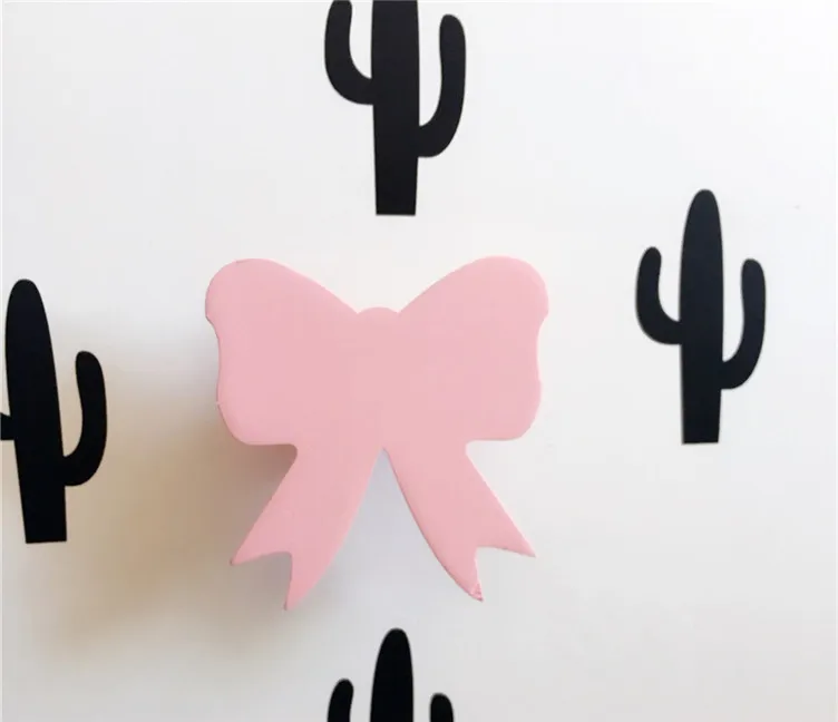 Милый лебедь деревянный настенный крючок для одежды для принцессы Девушка украшение стены комнаты детская комната экологичный крючок-вешалка - Цвет: pink butterfly hook