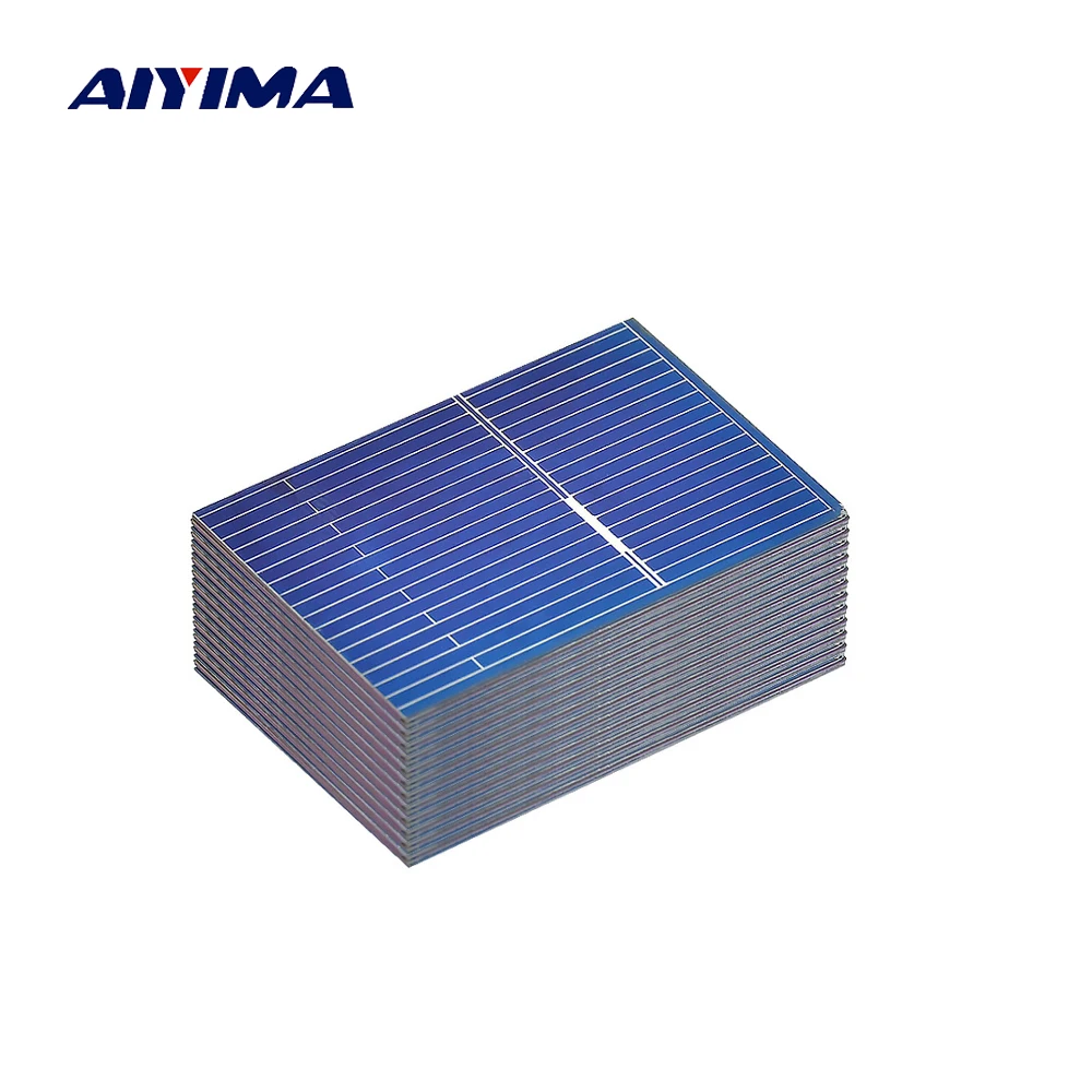 

AIYIMA 100Pcs 39x26MM Solar Panel DIY Charger Solar Cells 0.5V 0.17W Polycrystalline Battery Charge Silicon Sunpower