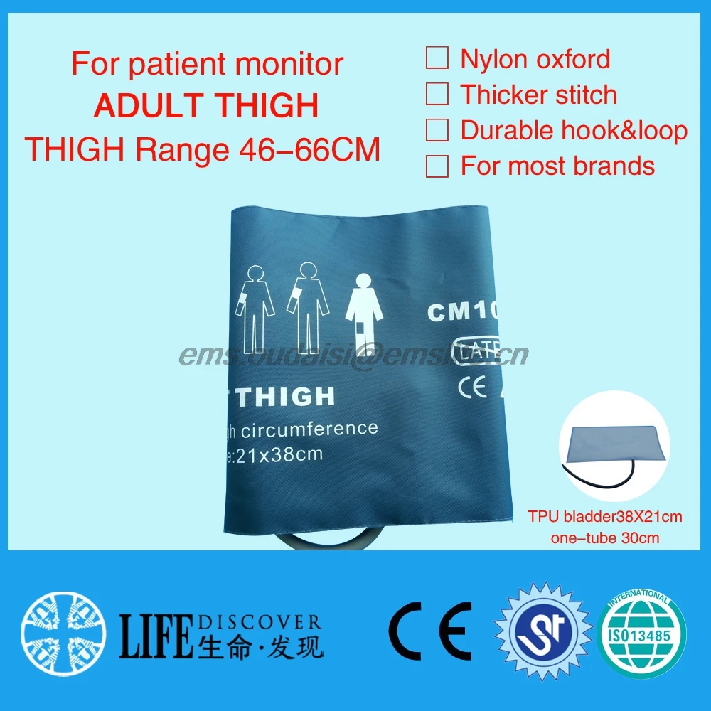 

Adult Thigh tpu Bladder single-tube nylon oxford patient monitor nibp blood pressure cuff