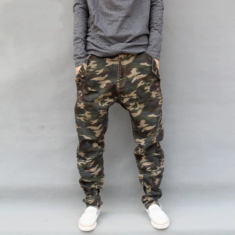 Pantalones bombachos de camuflaje militar para hombre, elásticos con personalidad, de tiro talla grande 7XL, pants men|denim pantsfashion jeans - AliExpress