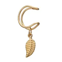 2018 New Hot Trendy Simple Leaf Clip Earrings Punk Gold Silver Black Color Cuffs Earrings for Women Jewelry Brincos best gift