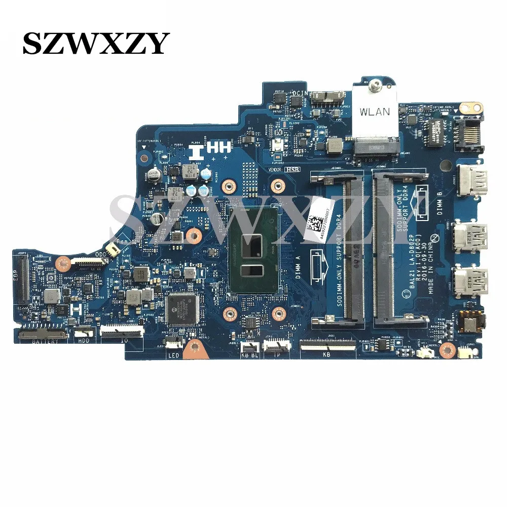 

For Dell Inspiron 15 5567 5767 Laptop Motherboard BAL20 LA-D802P DG5G3 0DG5G3 CN-0DG5G3 With SR2ZU i5-7200U