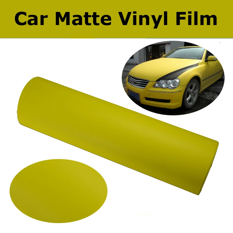 Yellow Matte Vinyl Wrap Film With Air Bubble Free Matt Yellow Car Wrap