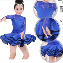 Этап красный, небесно-голубой, Кружева Румба латиноамериканские танцы платье Танго, Самба конкурс 110-160 см Профессиональный для девочек костюм