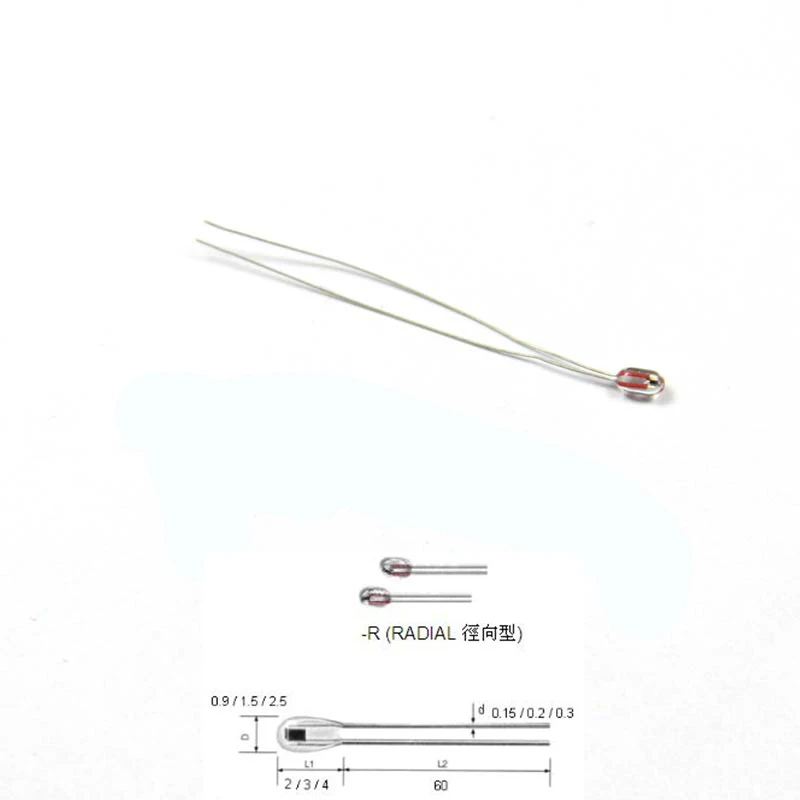 

50pcs / lot 100Kohm NTC Thermistors ,OD 2mm , heat / temperture sensor,Prusa 3D printer RepRap Bed and Hot End