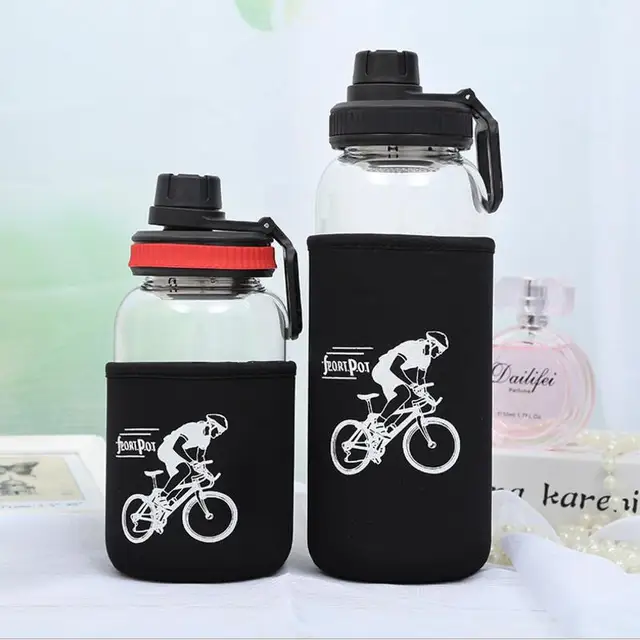 700ml 1000ml Large Capacity Bicycle Glass Sport Water Bottle with