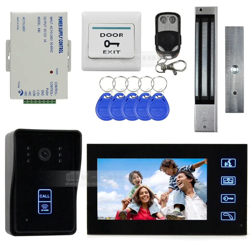 

DIYSECUR Remote Control 7 Inch Monitor Touch Video Door Phone Intercom Doorbell Home Security IR Camera Magnetic Lock