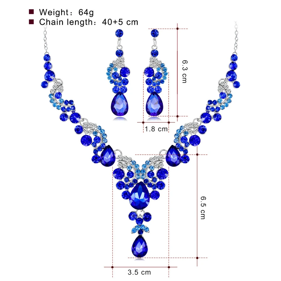 Mecresh массивный кристалл лист индийский свадебный ювелирный набор многоцветный женский люстра ожерелье серьги набор Свадебные ювелирные изделия TL574