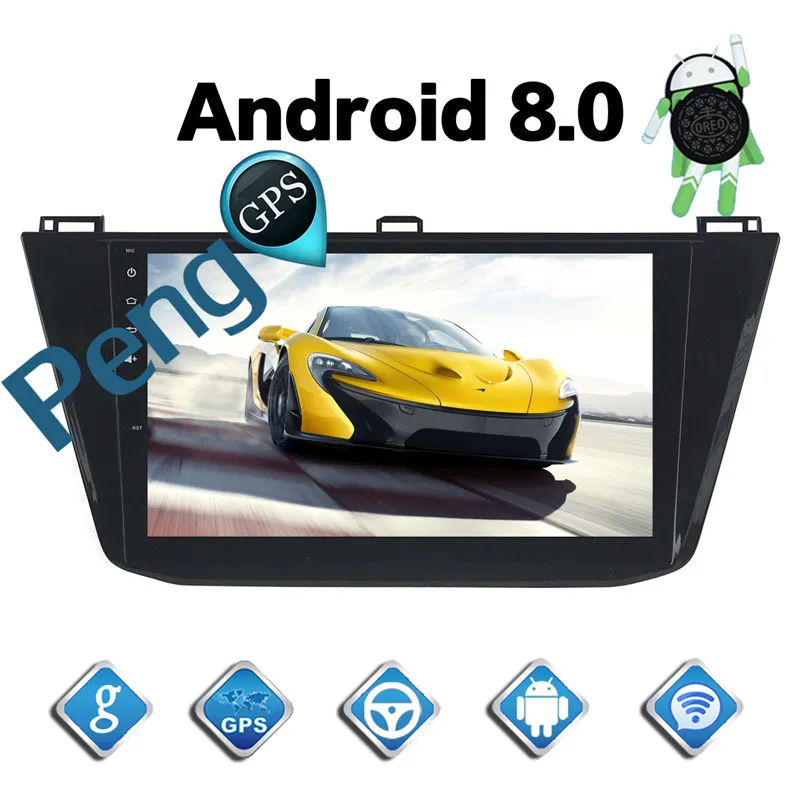 Best 4G+32G Octa Core 2 Din Stereo Android 8.0 Car Radio for V W Tiguan 2016 GPS Navigation CD DVD Player Bluetooth headunit 5