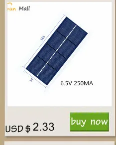 Мини-поли Панели солнечные 2В 100MA для Перезаряжаемые 1,2 V Батарея с блоком питания постоянного тока небольшой мотор