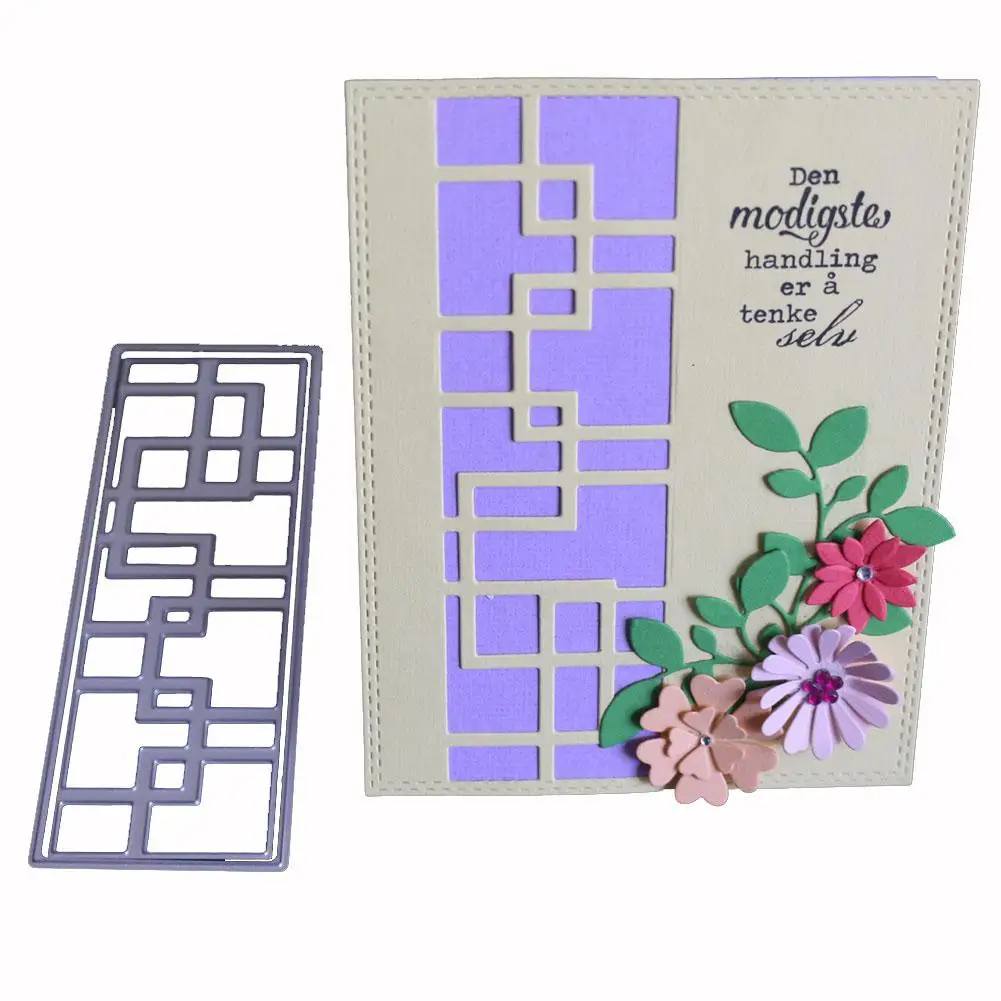 

Geometric Rectangle Frame Carbon Steel Cutting Dies DIY Scrapbooking Die Cuts Decor Crafts Embossing Templates Art Cutter