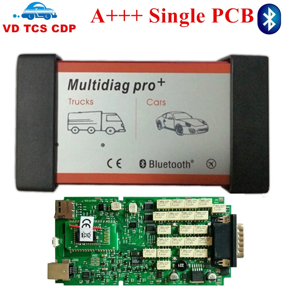

VD TCS CDP Pro Diagnostic tool A+ Quality Single Green PCB Multidlag Pro+ with Bluetooth Do More Cars/Trucks and OBD2 Scanner