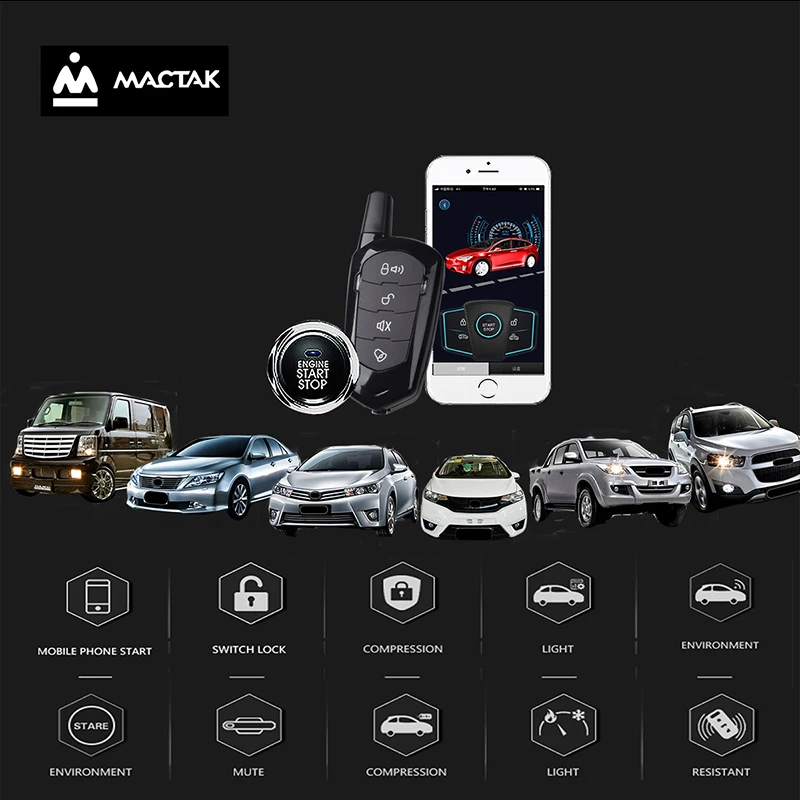  SmartPhone Control PKE Car Alarm System Kit Smart Passive Auto Central Locking Car Door Keyless Pus
