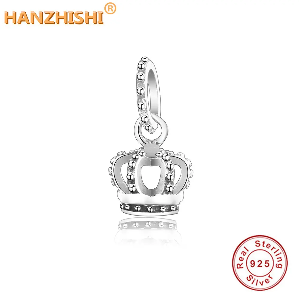 

2018 Spring Authentic 925 Sterling Silver Crown Dangle Charms Beads Fit Original Pandora Charm Bracelets Jewelry DIY Accessories