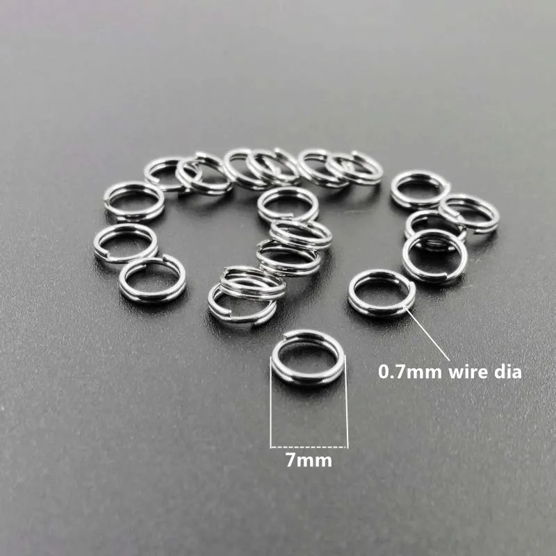 

0.7mm*7mm 200pcs Double Circle 316L Stainless Steel Silver Open Split Rings Fashion DIY Fishing Jewelry Findings Accessories