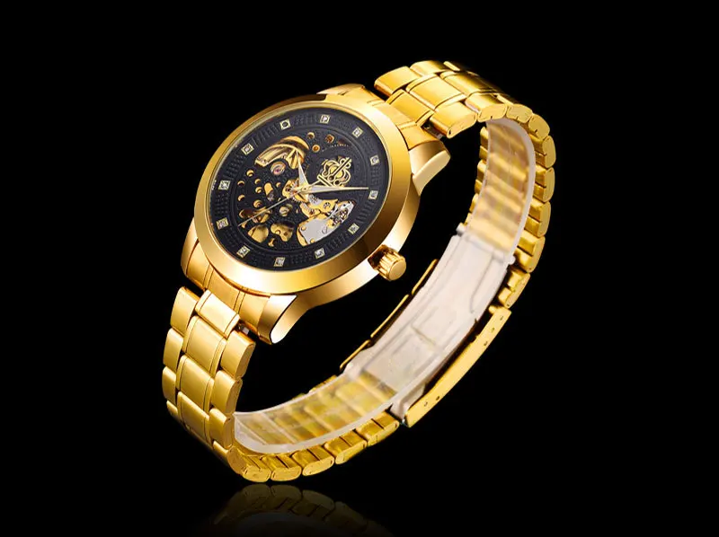 

BOSCK Skeleton WristWatch Stainless steel Casual Automatic Skeleton Mechanical Waterproof Watch Men Christmas  relogio masculino
