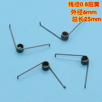 

4Pcs 0.8mm wire diameter torsion spring 6mm outside diameter small springs 25mm Length 6 Turns