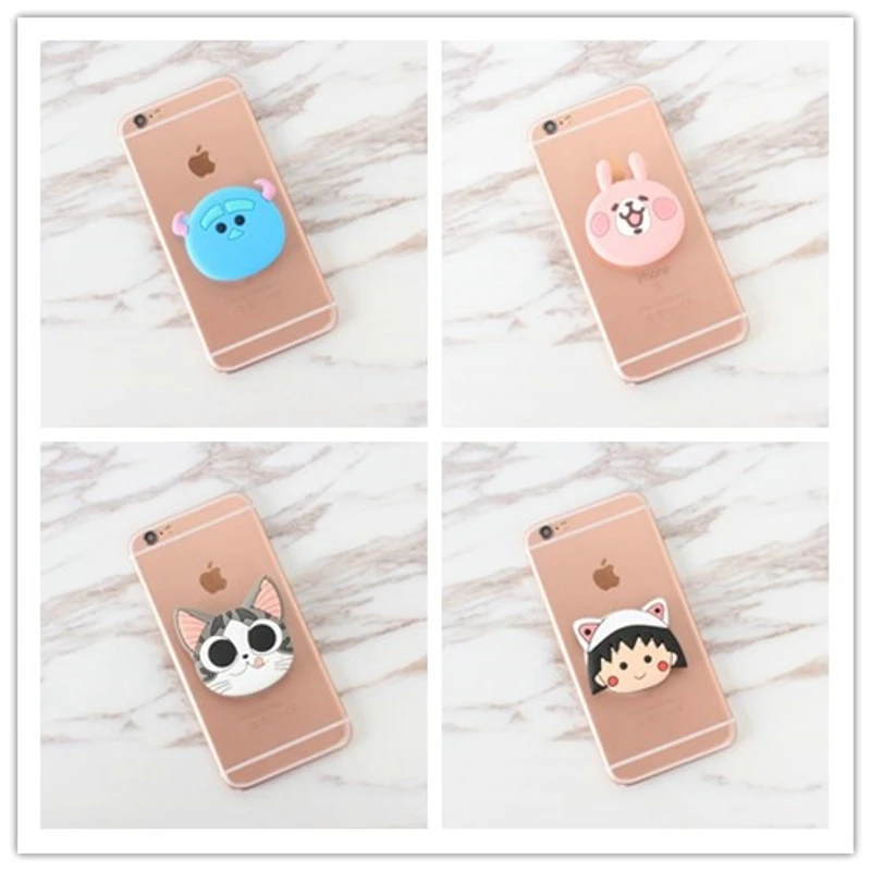 

Universal Expanding Desk socket Holder cute cartoon Flexible Phone Holder Car Grip Phone Stand for Xiaomi Huawei and Tablets