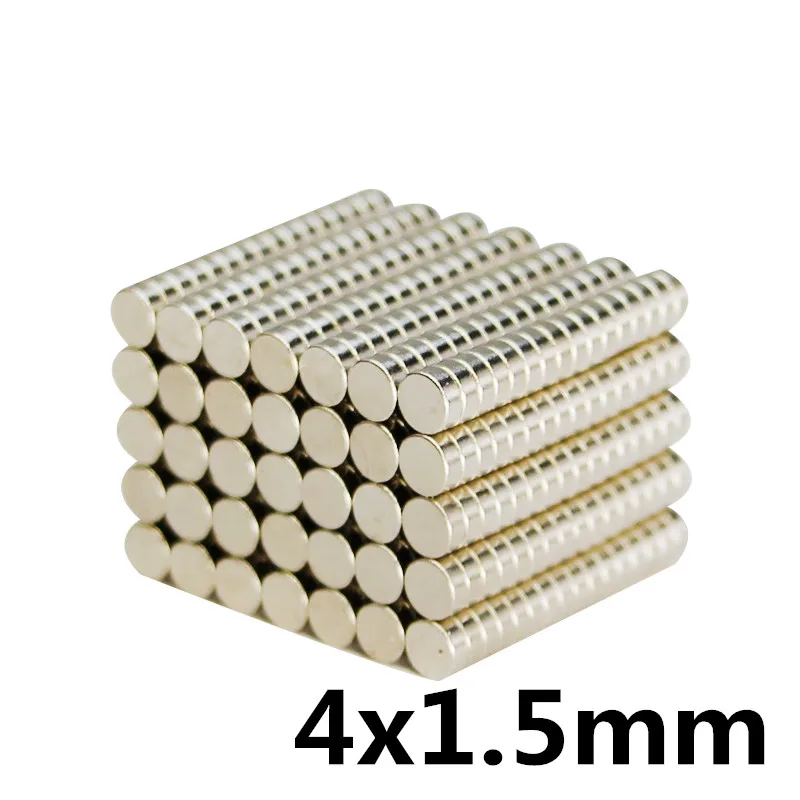 100 шт 4x1,5 мм N35 Супер сильный Мощный маленький круглый редкоземельный неодимовый магнит 4x1.5 мм