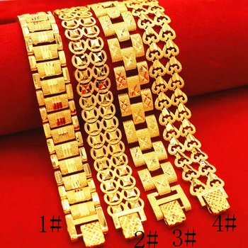 

Classic Mens Bracelet Wrist Chain Yellow Gold Filled Massive Mens Jewelry Gift