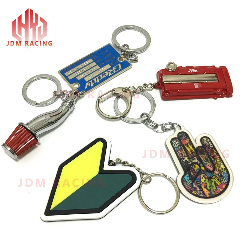 

Hot Great gift for JDM racing fans Driver Wakaba Mark Car Keychain Auto Part Model Key Chain Ring Key Fob Car Keychain for Men