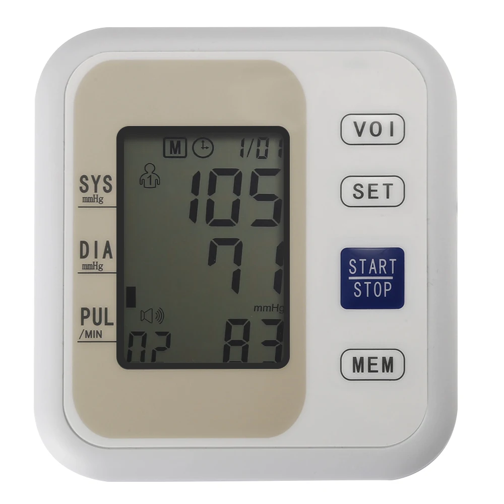 Gustala 2017 New Health Care Automatic Upper Arm Digital Blood Pressure Monitor Tonometer Meter LCD Display For Measuring Pulse