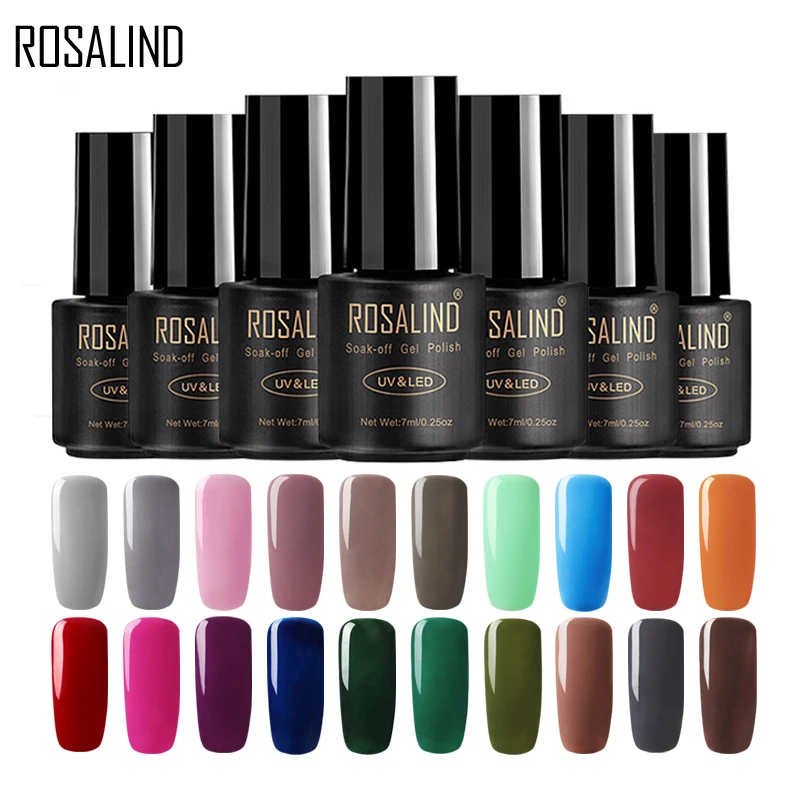 

ROSALIND UV Gel Nail Polish Set For Manicure Poly Acryl Gellak Vernis Semi Permanent UV Hybrid Varnishes Nails Art Base Top Coat