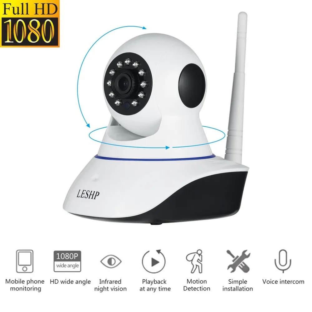 

Indoor HD 1080P Wireless Network IP Alarm Camera 2MP 1920 * 1080 Plug & Play Night Vision 4pcs Infrared LED
