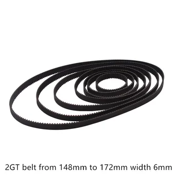 

3d printer belt closed loop rubber 2GT timing from 148mm to 172mm width 5mm 6mm