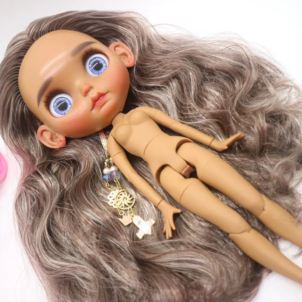 Perfect customization doll DIY Nude joint body blyth doll For Girls not include clothes The eye chips are random, the hair can choose 10