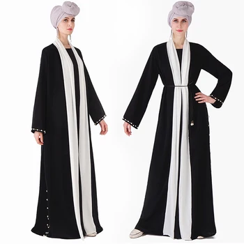 

Black Kaftan Abaya Kimono Robe Dubai Turkish Islam Muslim Hijab Dress Abayas For Women Caftan Marocain Jilbab Eid Ramadan Elbise