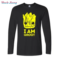 Autumn New Printed Guardians of the Galaxy T Shirt Men O-Neck Cotton I Am Fashion Long Sleeve T Shirts Top Tees XS-XXL