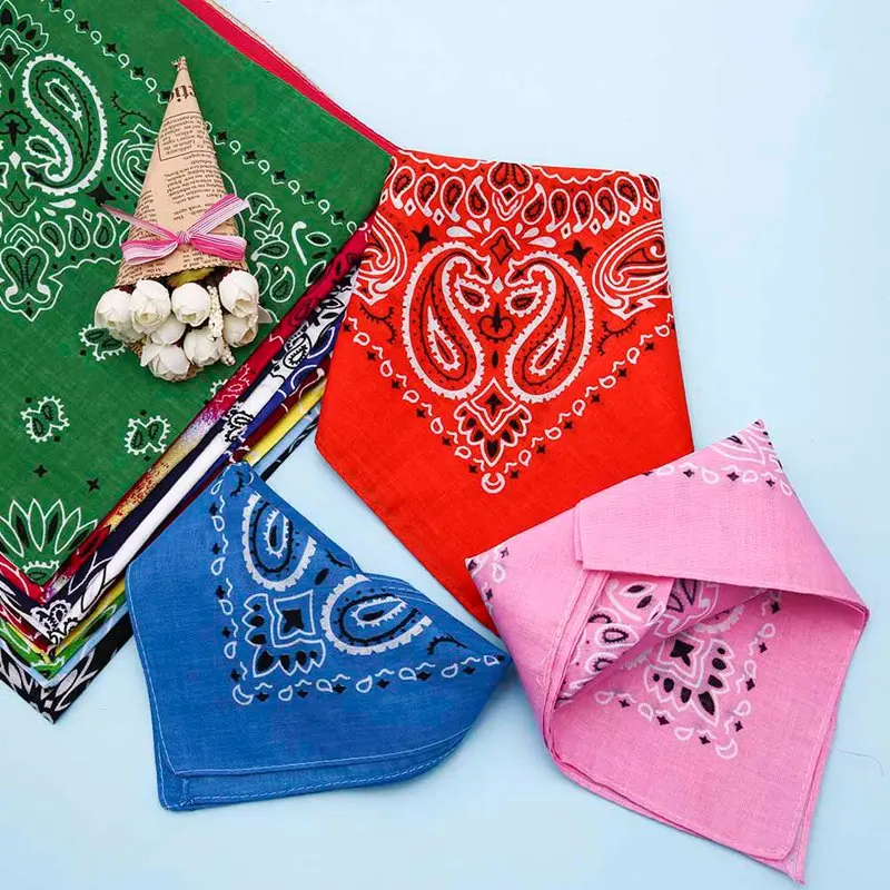 Outdoor Cool Activities Riding Collar Cute Women Print Bandana Scarf Square Head Scarf Female Motorcycle Headwear