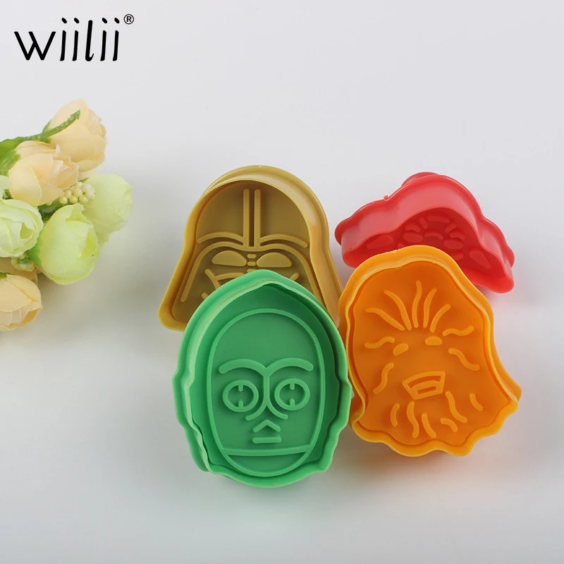 

Plastic Plunger Cookie Cutter For Fondant Decorating Mold Star Wars Characters Biscuits Molds Christmas Gifts Baking Pastry Tool