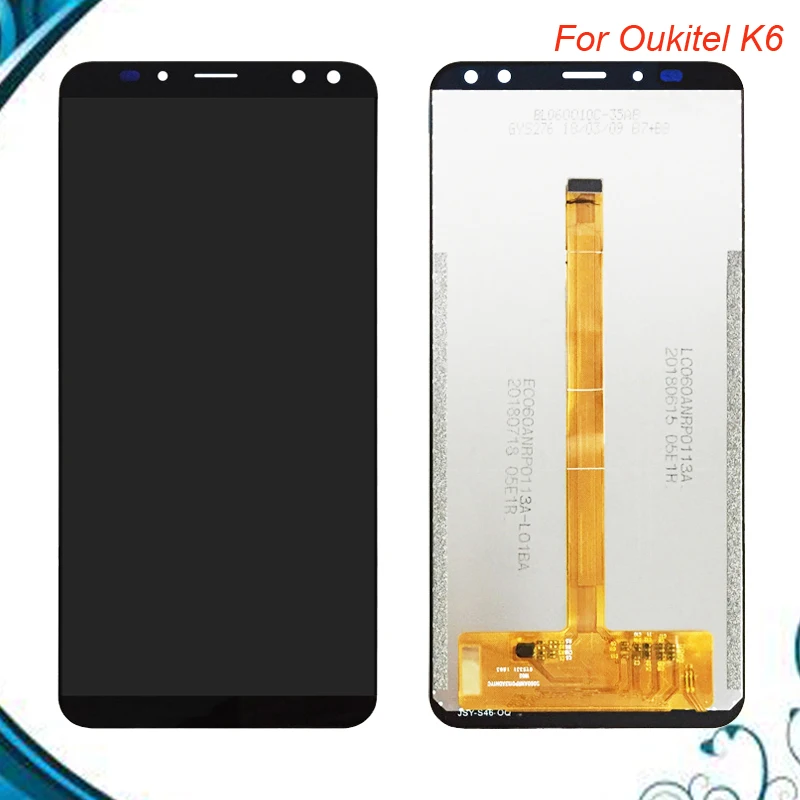 

100% Tested OK For Oukitel K6 LCD Display+Touch Screen Screen Digitizer Assembly Repair Parts LCD Glass Panel For K6