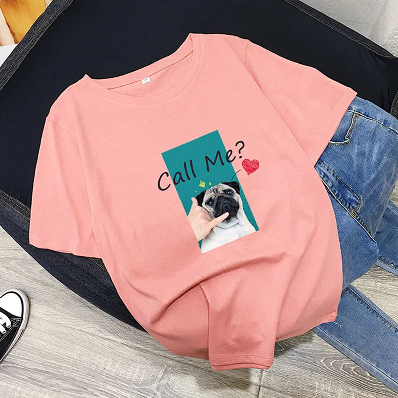 

Shintimes 2019 Summer Fashion White T shirt Women Print Short Sleeve Cotton Tshirt Plus size Funny Tee Shirt Femme Pink Tops