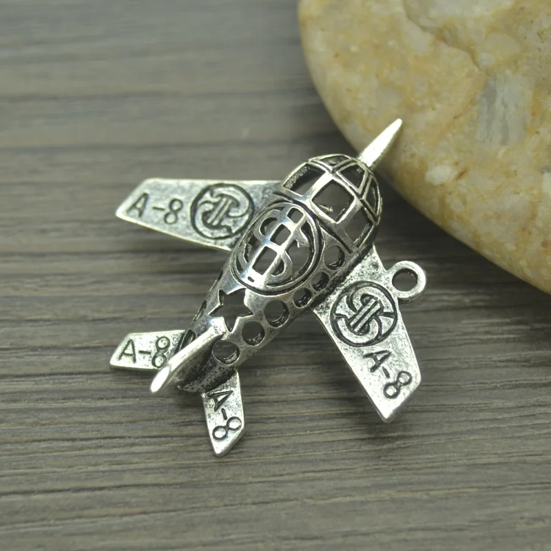 

6 pcs/lot aircraft Antique Silver Plated Bracelets Charm Pendants Fashion Jewelry Making Findings DIY Charms Handmade 4284B