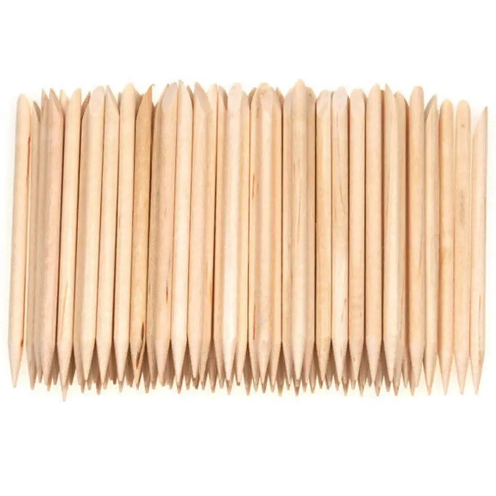 

100pcs Nail Art Design Wood Stick Cuticle Pusher Remover Manicure Care