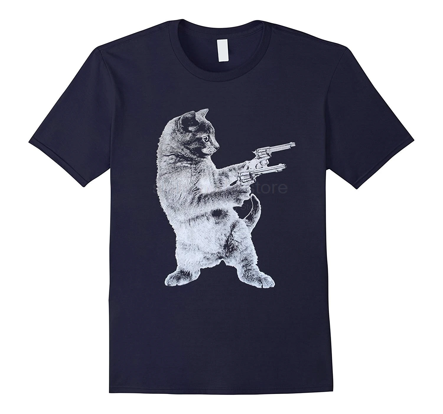 Gunslinger Kitty Cat T Shirt Cat Lover 