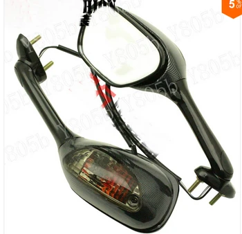 

Carbon Motorcycle Side Mirror Turn Signal Rearview For SUZUKI GSXR600 GSX-R 750 GSXR1000 K5 K6 K7 K8