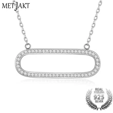 MetJakt 925 Sterling Silver Adjustable Sizes Chain AAA+ Austrian Crystal Pendants Necklace with For Women’s Fine Jewelry