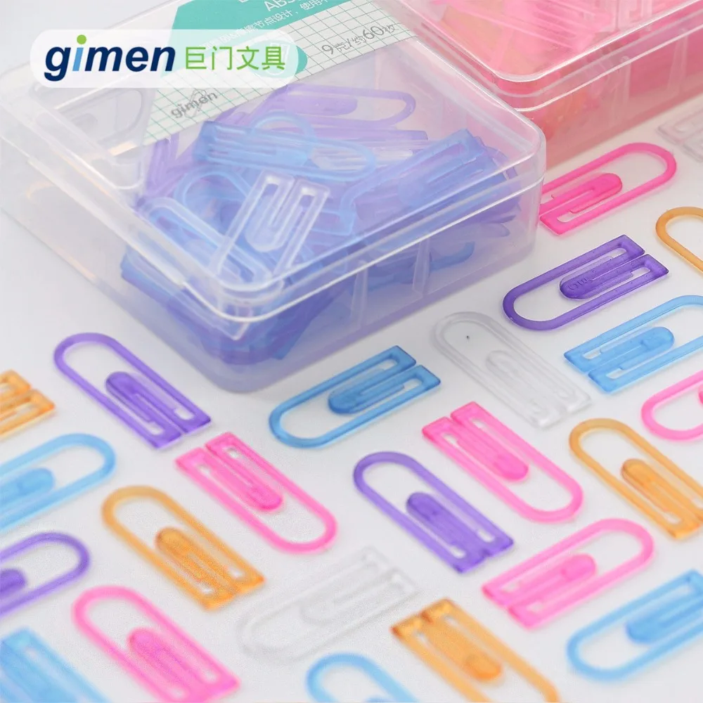 

60 Pcs/lot ABS Small Mini Paper Clips Decorative School Office Supplies Desk Accessories Stationery