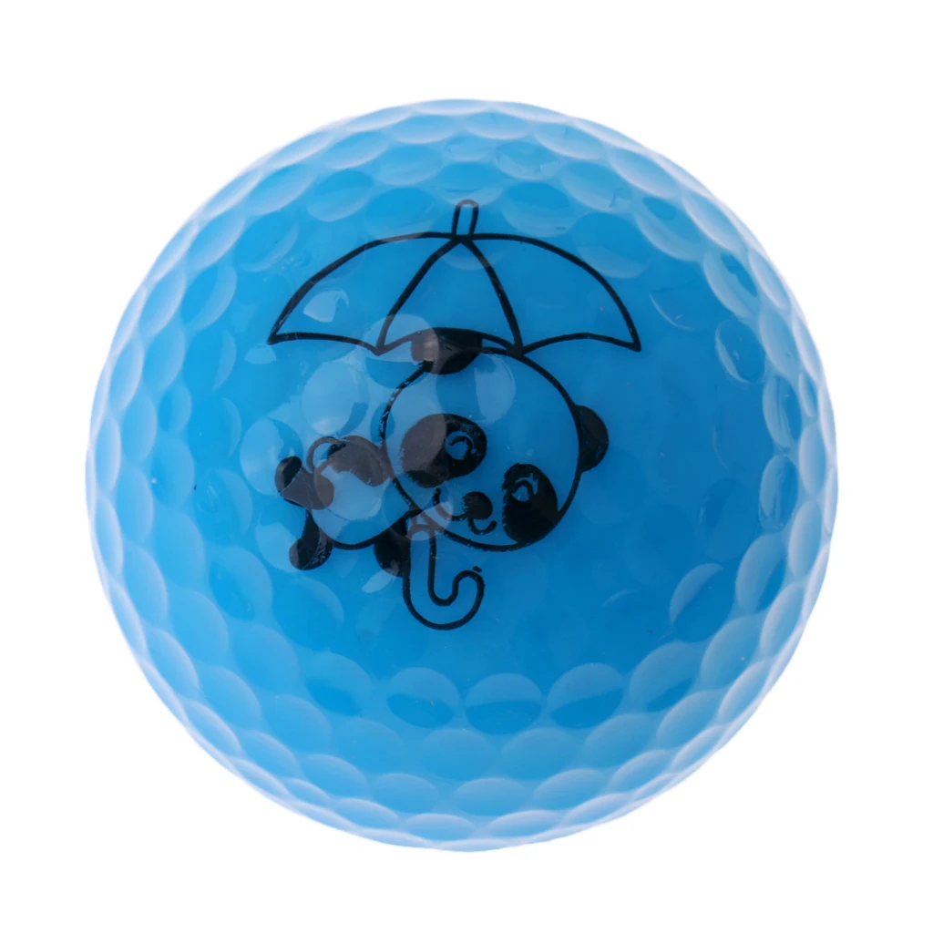 Golf Driving Ball Double Layer Golf Ball Cute Panda Golf Range Practice Ball Flexible Elastic Training Golf Ball