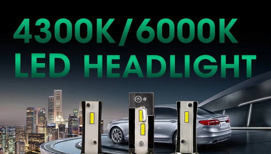 f4_01 2PCS H4 Led 4300K 6000K 10000LM 70W H7 H11 CSP Chip Car Headlight Bulb Metal adapter 9005 9006 Automobiles headLamp kit N29