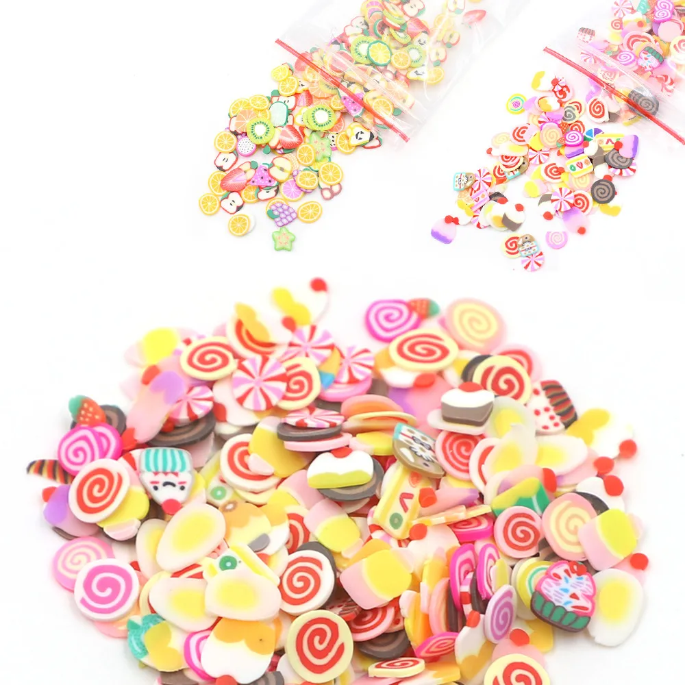 

New Addition Fimo Slices Slide Charms for Slime Supplies Kit Fluffy Slimes Fruit Polymer Clear Slime Accessories Putty Clay Toys