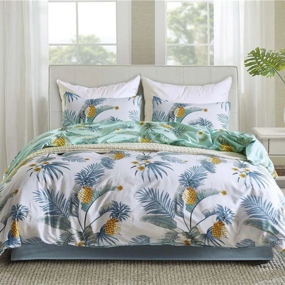 Pastoral Style Bedding Set Pineapple Design King Size Bedclothes Pillowcase Duvet Cover Sets