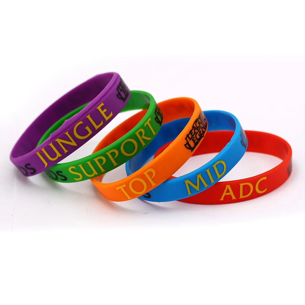 Lol Cuff Bracelet League Of Legend Wristband Silicon Bangle Lol Cuff Bracelet League Of Legend Wristband Silicon Bangle With Adc Jungle Mid Support Bracelets For Women Men In Charm From Jewelry